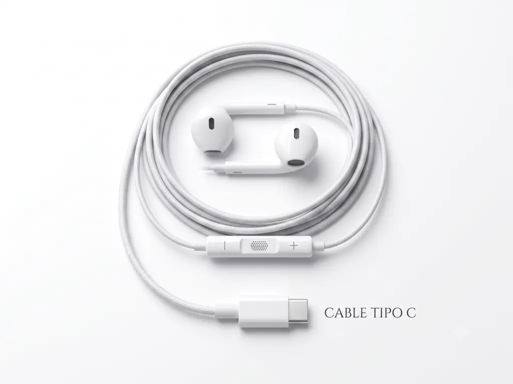 AURICULARES DE CABLE TIPO C - Para IOS y Android